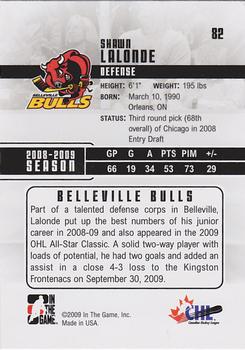 2009-10 In The Game Heroes and Prospects #82 Shawn Lalonde Back