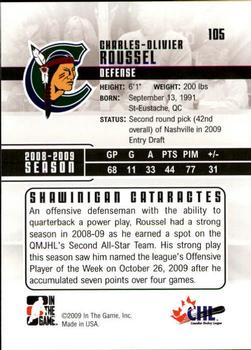 2009-10 In The Game Heroes and Prospects #105 Charles-Olivier Roussel Back