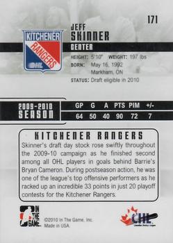 2009-10 In The Game Heroes and Prospects #171 Jeff Skinner Back