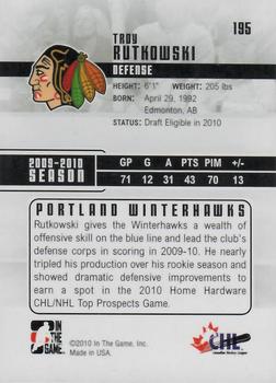 2009-10 In The Game Heroes and Prospects #195 Troy Rutkowski Back