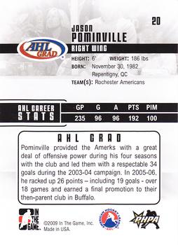 2009-10 In The Game Heroes and Prospects #20 Jason Pominville Back