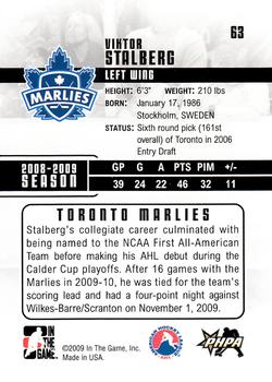 2009-10 In The Game Heroes and Prospects #63 Viktor Stalberg Back