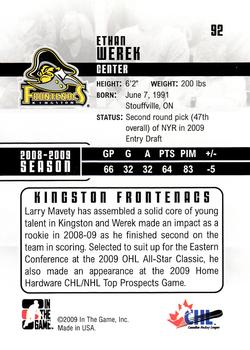 2009-10 In The Game Heroes and Prospects #92 Ethan Werek Back