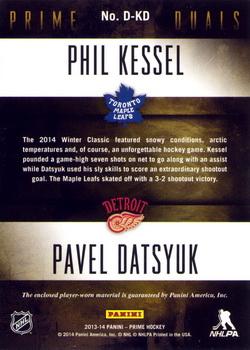 2013-14 Panini Prime - Prime Duals #D-KD Pavel Datsyuk / Phil Kessel Back