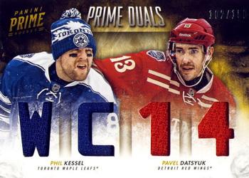 2013-14 Panini Prime - Prime Duals #D-KD Pavel Datsyuk / Phil Kessel Front