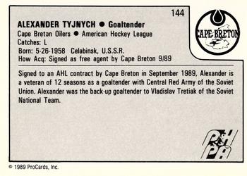 1989-90 ProCards AHL #144 Alexander Tyjnych Back