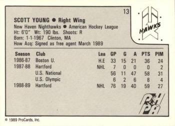 1989-90 ProCards AHL #13 Scott Young Back