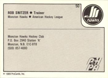 1989-90 ProCards AHL #50 Rob Snitzer Back