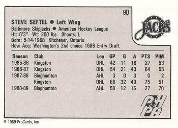 1989-90 ProCards AHL #90 Steve Seftel Back