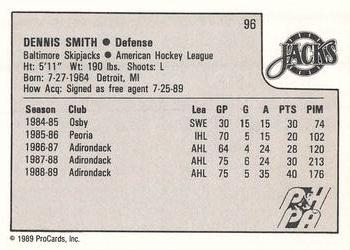 1989-90 ProCards AHL #96 Dennis Smith Back