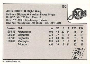 1989-90 ProCards AHL #100 John Druce Back
