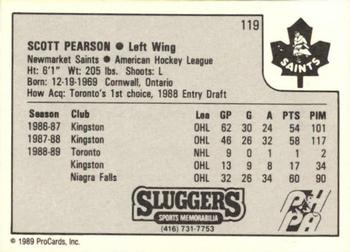 1989-90 ProCards AHL #119 Scott Pearson Back