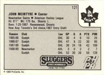 1989-90 ProCards AHL #121 John McIntyre Back