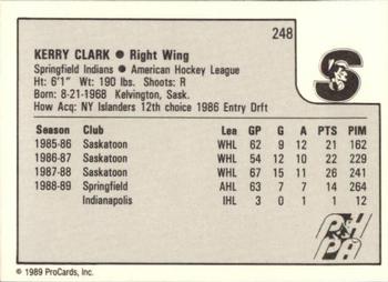 1989-90 ProCards AHL #248 Kerry Clark Back