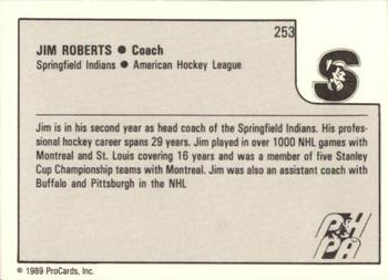 1989-90 ProCards AHL #253 Jim Roberts Back