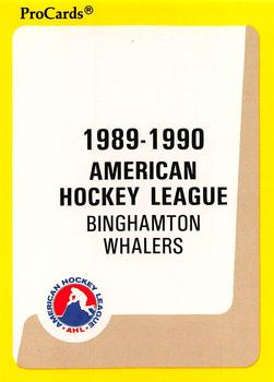 1989-90 ProCards AHL #283 Binghamton Checklist Front