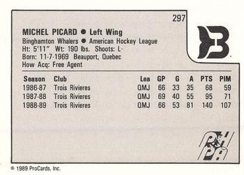 1989-90 ProCards AHL #297 Michel Picard Back