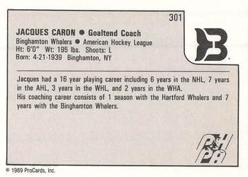 1989-90 ProCards AHL #301 Jacques Caron Back