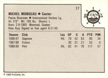 1989-90 ProCards IHL #17 Michel Mongeau Back