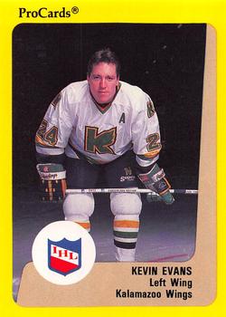 1989-90 ProCards IHL #76 Kevin Evans Front