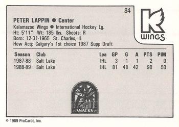 1989-90 ProCards IHL #84 Peter Lappin Back