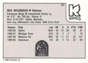 1989-90 ProCards IHL #91 Neil Wilkinson Back