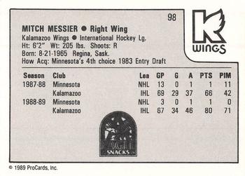 1989-90 ProCards IHL #98 Mitch Messier Back