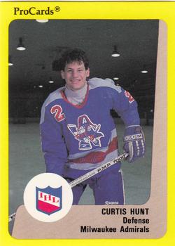 1989-90 ProCards IHL #186 Curtis Hunt Front