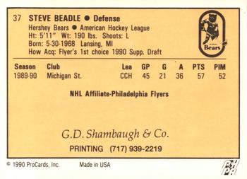 1990-91 ProCards AHL/IHL #37 Steve Beadle Back