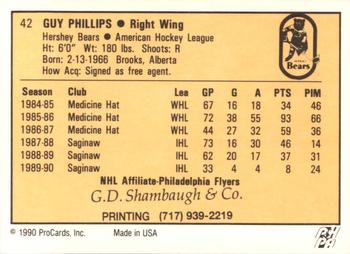 1990-91 ProCards AHL/IHL #42 Guy Phillips Back