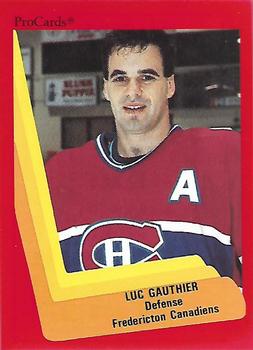1990-91 ProCards AHL/IHL #55 Luc Gauthier Front