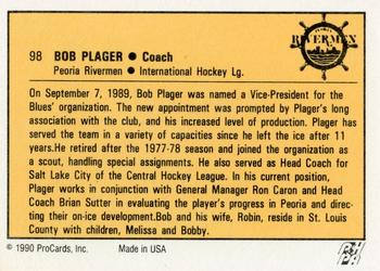 1990-91 ProCards AHL/IHL #98 Bob Plager Back
