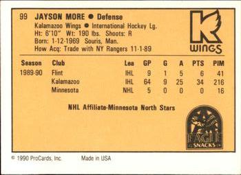 1990-91 ProCards AHL/IHL #99 Jayson More Back