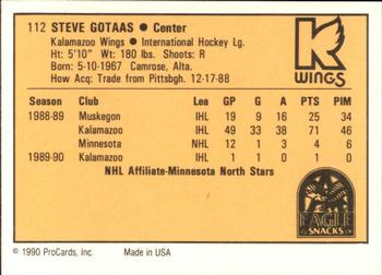 1990-91 ProCards AHL/IHL #112 Steve Gotaas Back