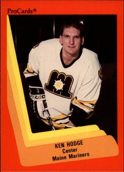1990-91 ProCards AHL/IHL #134 Ken Hodge Front