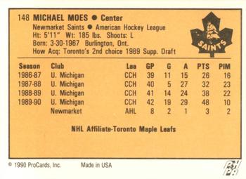 1990-91 ProCards AHL/IHL #148 Mike Moes Back