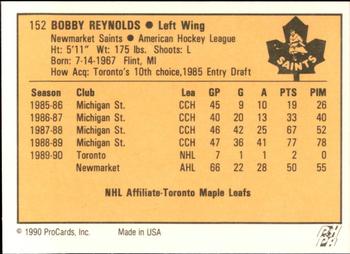 1990-91 ProCards AHL/IHL #152 Bobby Reynolds Back