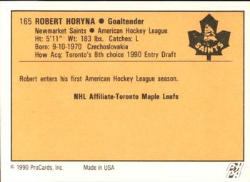 1990-91 ProCards AHL/IHL #165 Robert Horyna Back