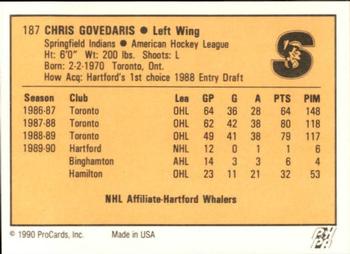1990-91 ProCards AHL/IHL #187 Chris Govedaris Back