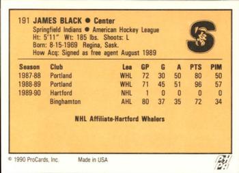 1990-91 ProCards AHL/IHL #191 James Black Back