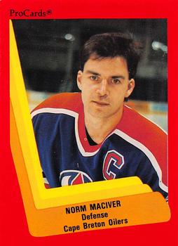 1990-91 ProCards AHL/IHL #224 Norm Maciver Front