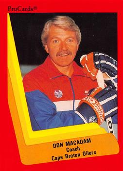 1990-91 ProCards AHL/IHL #240 Don MacAdam Front
