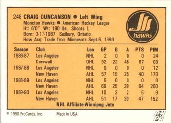 1990-91 ProCards AHL/IHL #248 Craig Duncanson Back