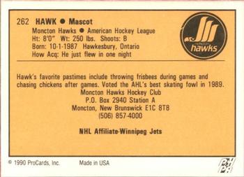 1990-91 ProCards AHL/IHL #262 The Hawk Back