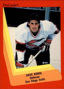 1990-91 ProCards AHL/IHL #309 Dave Korol Front