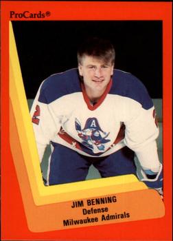 1990-91 ProCards AHL/IHL #329 Jim Benning Front