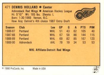 1990-91 ProCards AHL/IHL #471 Dennis Holland Back
