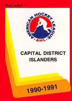 1990-91 ProCards AHL/IHL #514 Capital District Islanders Front