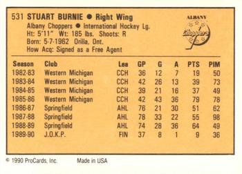 1990-91 ProCards AHL/IHL #531 Stuart Burnie Back