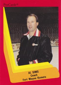 1990-91 ProCards AHL/IHL #539 Al Sims Front